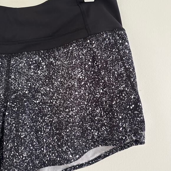 Lululemon Run Times Running Shorts Comfort Mini Splatter White Black - Picture 6 of 6